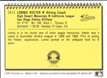 1991 ProCards #2413 Lonnie Keeter Back