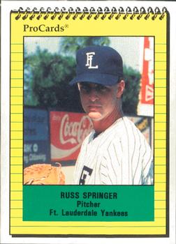 1991 ProCards #2427 Russ Springer Front
