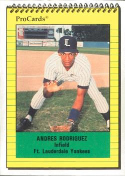1991 ProCards #2436 Andres Rodriguez Front