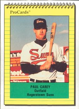 1991 ProCards #2466 Paul Carey Front