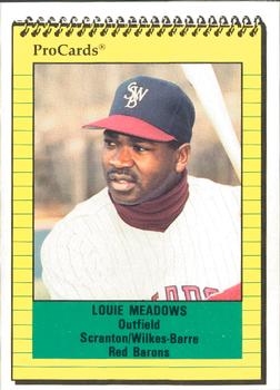 1991 ProCards #2552 Louie Meadows Front