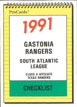 1991 ProCards #2708 Checklist Front