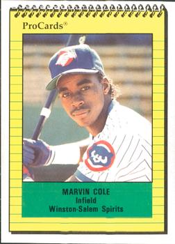 1991 ProCards #2835 Marvin Cole Front