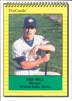 1991 ProCards #2845 Brad Mills Front
