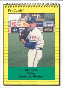 1991 ProCards #2878 Tim Cecil Front