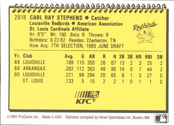 1991 ProCards #2918 Ray Stephens Back