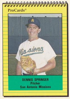 1991 ProCards #2973 Dennis Springer Front