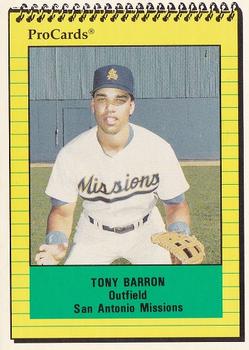 1991 ProCards #2986 Tony Barron Front
