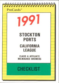 1991 ProCards #3049 Checklist Front