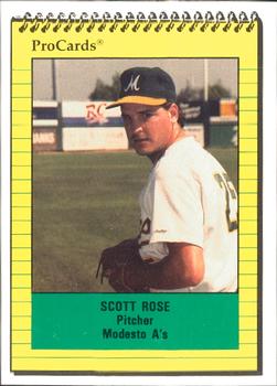 1991 ProCards #3087 Scott Rose Front