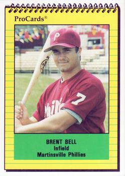1991 ProCards #3457 Brent Bell Front