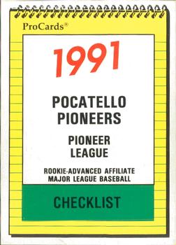 1991 ProCards #3803 Checklist Front