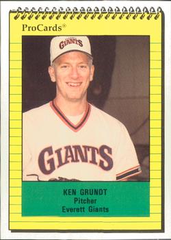 1991 ProCards #3906 Ken Grundt Front