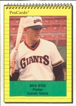 1991 ProCards #3908 Rich Hyde Front