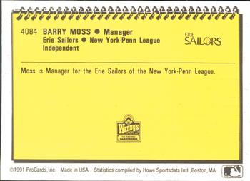 1991 ProCards #4084 Barry Moss Back