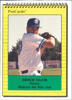 1991 ProCards #4092 Andrew Dolson Front