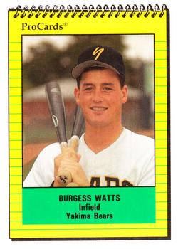 1991 ProCards #4258 Burgess Watts Front