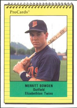 1991 ProCards #4310 Merritt Bowden Front