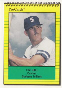1991 ProCards #3950 Tim Hall Front