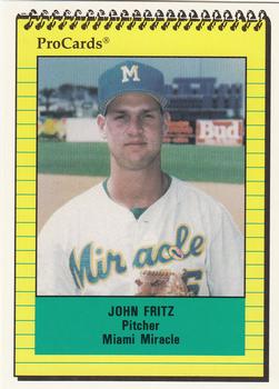 1991 ProCards #401 John Fritz Front
