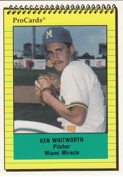 1991 ProCards #408 Ken Whitworth Front