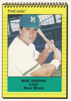 1991 ProCards #414 Marc Giordano Front
