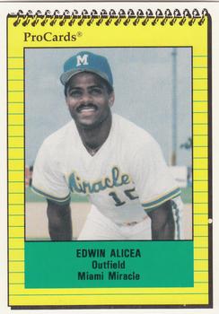 1991 ProCards #419 Edwin Alicea Front