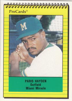 1991 ProCards #421 Paris Hayden Front
