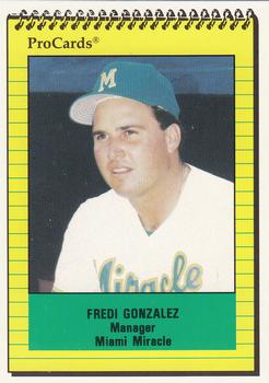 1991 ProCards #423 Fredi Gonzalez Front