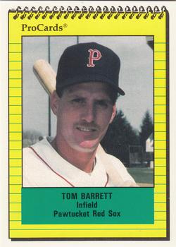 1991 ProCards #44 Tom Barrett Front