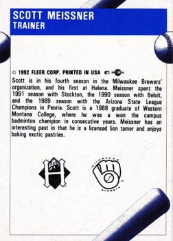 1992 Fleer ProCards #NNO Scott Meissner Back
