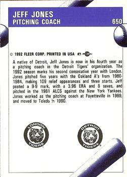 1992 Fleer ProCards #650 Jeff Jones Back