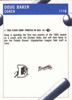 1992 Fleer ProCards #1116 Doug Baker Back