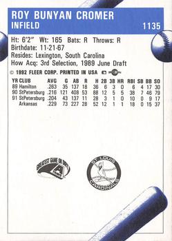 1992 Fleer ProCards #1135 Tripp Cromer Back