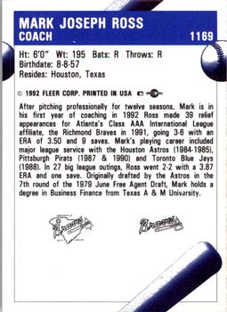 1992 Fleer ProCards #1169 Mark Ross Back