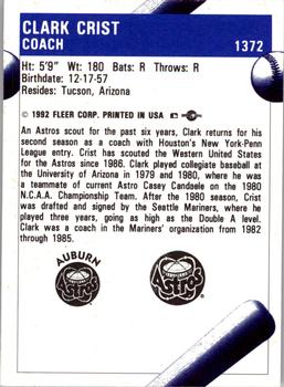 1992 Fleer ProCards #1372 Clark Crist Back