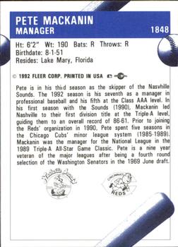 1992 Fleer ProCards #1848 Pete MacKanin Back