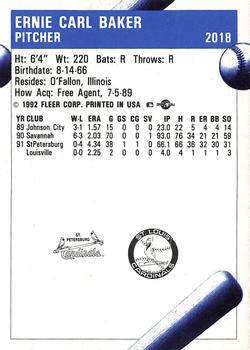 1992 Fleer ProCards #2018 Ernie Baker Back