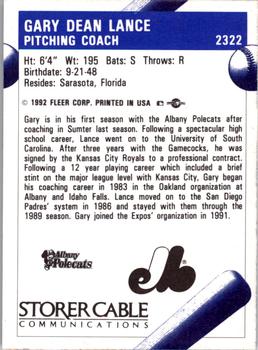 1992 Fleer ProCards #2322 Gary Lance Back