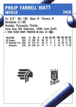 1992 Fleer ProCards #2426 Phil Hiatt Back