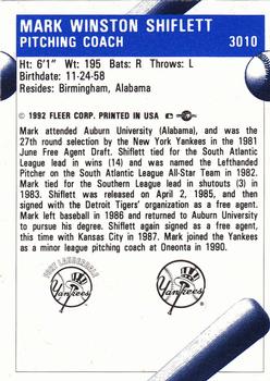 1992 Fleer ProCards #3010 Mark Shiflett Back