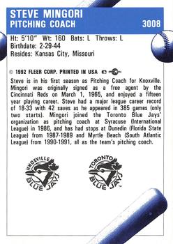 1992 Fleer ProCards #3008 Steve Mingori Back