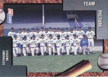 1992 Fleer ProCards #3649 Eugene Emeralds Team Picture Front