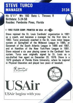 1992 Fleer ProCards #3134 Steve Turco Back