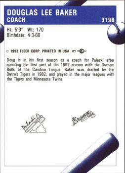 1992 Fleer ProCards #3196 Doug Baker Back