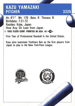 1992 Fleer ProCards #3325 Kazu Yamazaki Back