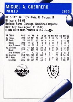1992 Fleer ProCards #3930 Mike Guerrero Back