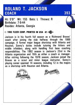 1992 Fleer ProCards #393 Sonny Jackson Back