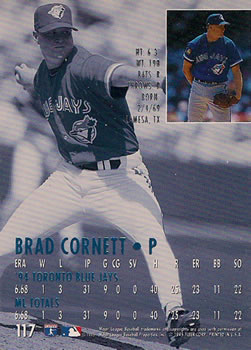 1995 Ultra #117 Brad Cornett Back