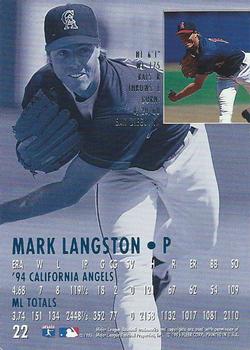 1995 Ultra #22 Mark Langston Back